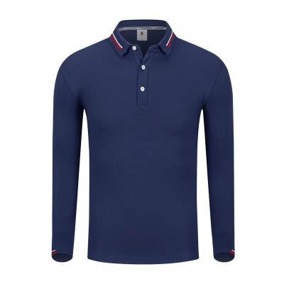 China Fashion Anti-pilling Long Sleeve Contrast Stripe Design Collar And Cuff Polo Shirts for sale