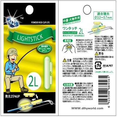 China Fishing Rigs 50 Bags / Box CLIP ON Fishing Glow Light Stick Fishing Night Glow Stick Luminescent Light Stick for sale