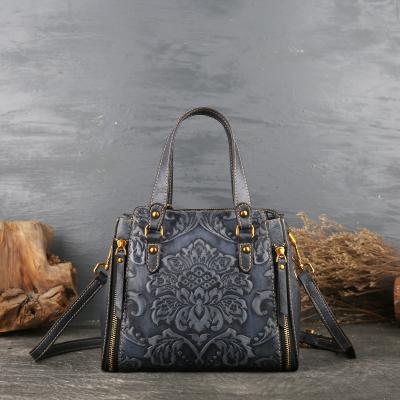 China Other Ready To Ship Drop Shipping Luxury Vintage Embossed PU Leather Purse Bucket Lady Bags Handbag Designer Crossbody Bag for sale