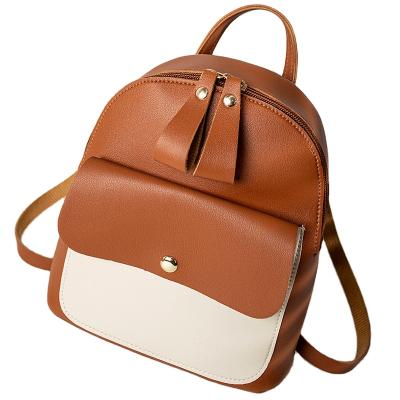 China 2021 Contrast Color Anti-theft Double Pull Ladies Version Small Messenger Bag Backpack Wholesale for sale