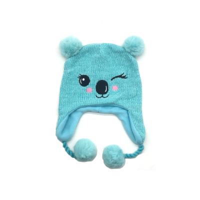 China COMMON 2020 Autumn And Winter Children's Hearing Protection Hair Ball Animal Knitted Hat for sale