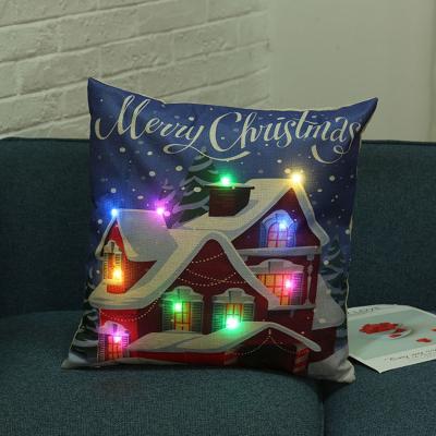 China 2021 Viable Best Selling Led Christmas Pillow Case Sofa Cushion Cover For Wholesal for sale