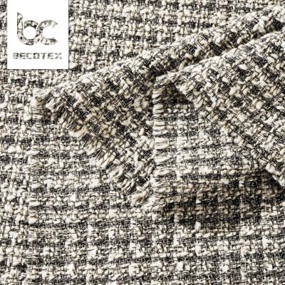 China Viable Style Wool Scented Small Fancy Sewing Fabric Ladies Jacquard Woven Textile Tweedy for sale