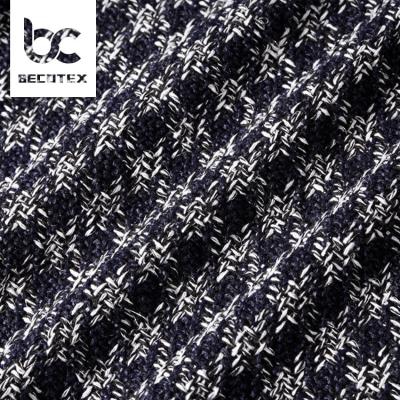 China Viable Wholesale China Textile Silver Silk Yarn Woven Houndstooth Wool Tweed Fabric For Dresses Sweater for sale