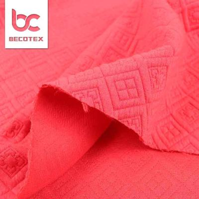 China Durable Lightweight Recyclable Jacquard Double Interlock 100% Polyester Scuba Knitting Fabric For Sports Shirts for sale