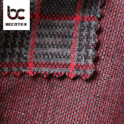 China 2021 viable stock polyester spandex knitted fabric yarn dyed jacquard fabric for dress for sale