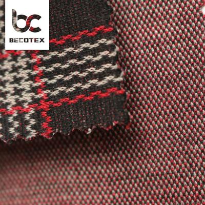 China 2021 Newest Fashion Viable Soft Colorful Jacquard Plaid Design Jacquard Knitted Fabric for sale