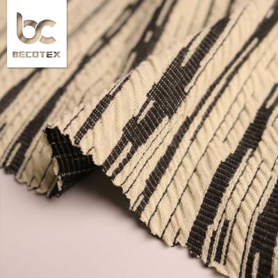 China 2021 Trends Sustainable Zebra Pattern Yarn Dyed Jacquard Stretch Knitted Fabric For Garment for sale