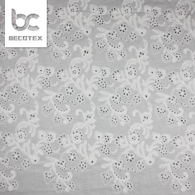 China Fabric 100%, Eyelet Cotton Embroidery Viable Floral Cotton Fabric for sale