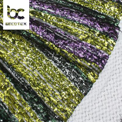 China 2021 Viable Colorful Sequin Lace Fabric Embroidery For Dress for sale