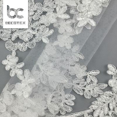 China 2021 Water Soluble Embroidered Polyester Chemical Viable Lace Trimming For Bridal for sale