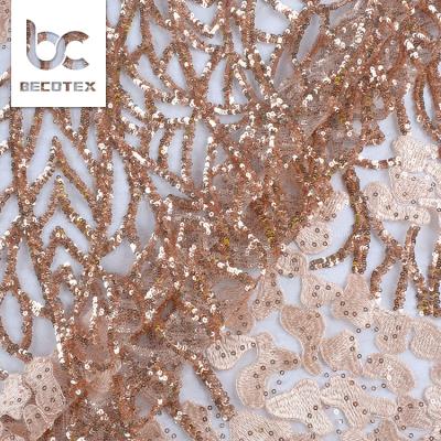 China New Style Anti-static Special Fashion Poly Tulle Sequin Embroidery Fabric for sale