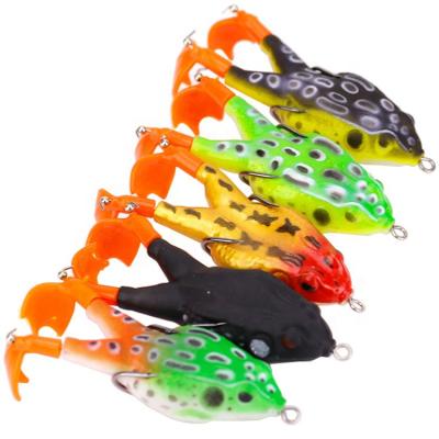 China 12g Minnow Fishing Lure Bait Propeller Double Floating Frog Soft Artificial Silicone Bait Lure SoftLures-M007 for sale