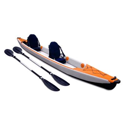 China Point Inflatable Double Layer Drop Inflatable Kayak Inflatable Kayak 2 Person PVC Fishing Kayak Surf Ski Fishing for sale