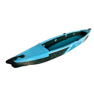 China Fun Leisure Single Person Fishing Fishing Inflatable Kayak Canoe Full Plastic Kayak Drop Stitch Kayak With Accessories for sale