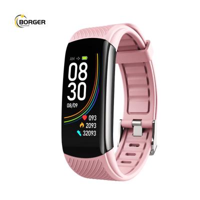 China Cheap Touch Screen Price Body Temperature Smart Watch C6T with Health Monitoring Sports Fitness Tracking Smart Band with THERMOMETER for sale