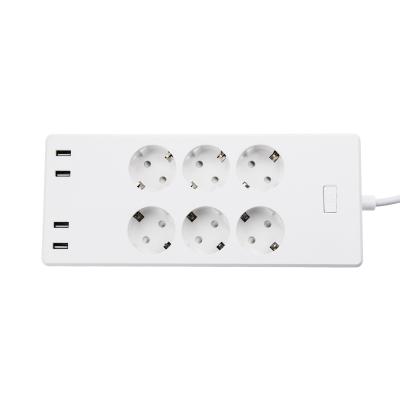 China Wifi 6 Outlets 4 USB Ports Power Strip Plug TUYA Wifi 1.8m Extender Work Google Alexa Smart Remote Control Home for sale