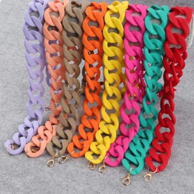 China 2022 Hiphop REWIN Fashion Sensation Matte Color Chunky Acrylic Cuban Link Chain Rubber Necklace For Women for sale