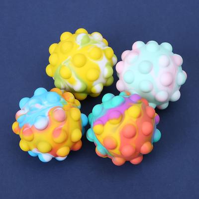 China Wholesale high quality fashion REWIN silicone 3d rainbow link dye stress balls wiggle snap bubble toys for kids for sale