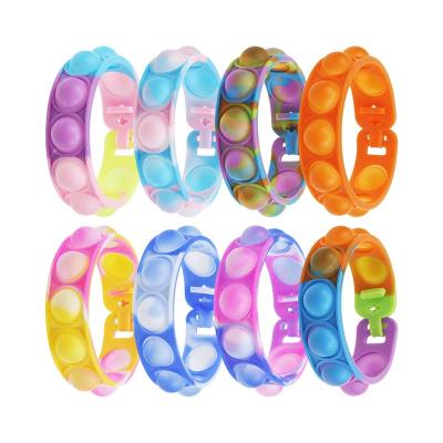 China New Design Fashion REWIN Multi Bubble Dye Link Sensory Fun Popit Person Toys Wristband Wristband For Kids for sale