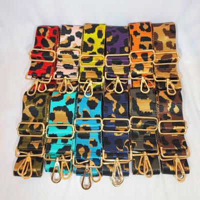 China Wholesale Bag Accessories REWIN Cheetah Guitar Purse Cheetah Guitar Purse Slim Woven Backpack Belt Snow Leopard Webbing Bag Shoulder Strap for sale