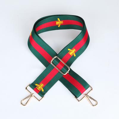 China Bag Accessories REWIN Fashion 5cm Bee Purse Shoulder Strap Red Green Green Striped Cross - Body Ribbon Bag Guitar Straps for sale