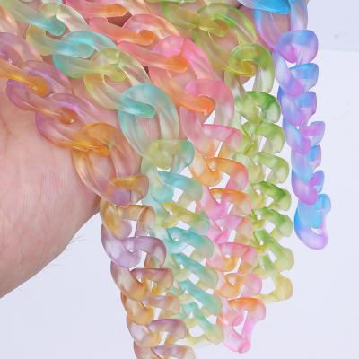 China Wholesale Multi Color Chunky Purse Hardware Resin Chains High Quality Transparent Acrylic Chaining Clips Bag Parts Accessories REWIN for sale