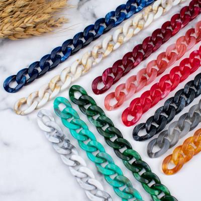 China DIY Bag Accessories REWIN 17mmx23mm Boho Double Color Restrictor Chain Connector Links Acrylic Bulky Handbag Accessories for sale