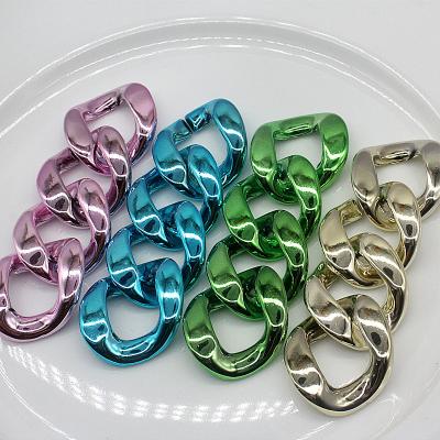 China REWIN Accessories of Bag Parts 100 Pieces of 33mmx40mm Acrylic Resin Square Chain UV Connecting Open Clasp Link for Bag Handle for sale