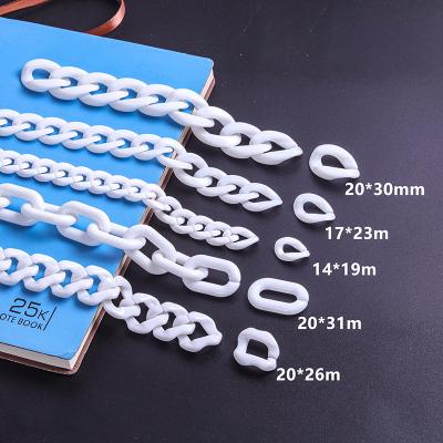 China White Acrylic Ring Chain Link Resin Plastic Open Pieces Various Shape Accessories REWIN DIY Bag Parts Wholesale By Weight for sale