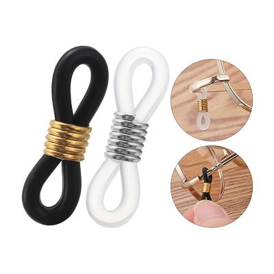 China Wholesale 100pcs Glasses Buckle Accessories Silicone Glass Stopper Chain Strap Cord End Rubber End Bag Parts REWIN Accessories for sale