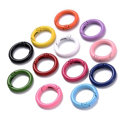 China Wholesale 25MM Bag Accessories REWIN Colorful Painting 27MM Zinc Alloy Spring O Ring Clasp Open Connection Buckle For Bag Key Chain Chain for sale