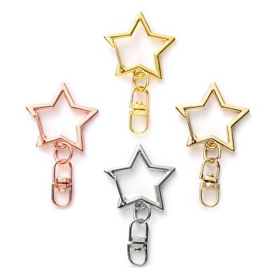 China Wholesale DIY Accessories REWIN Hook Bag Gold Silver Five Point Cute Star Metal Snap Key Chain Hook Purse Accessories For Bag Hanger for sale