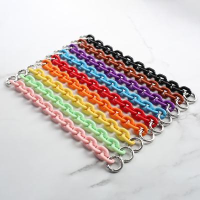 China Detachable Colorful Korean Style Phone Holder Chain Strap Lanyard REWIN Plastic Resin Anti Lost Handle For Wallet Purse for sale