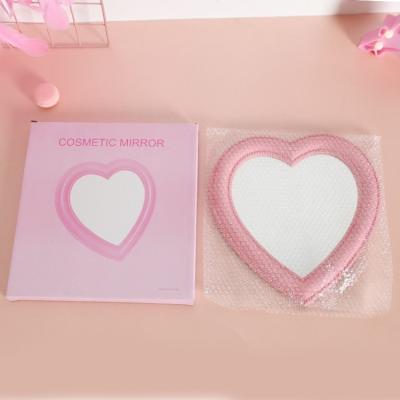 China Personalized Fancy Crystal Heart Shape Travel Folding Hand Mirror for sale