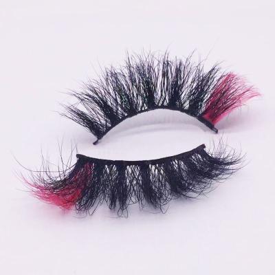 China Soft 25mm False Eyelashes Wholesale 3d Mink Fake Eyelashes Eye Lash Colorful Mink Eye Lashes Soft 25mm Fluffy Eyelash for sale