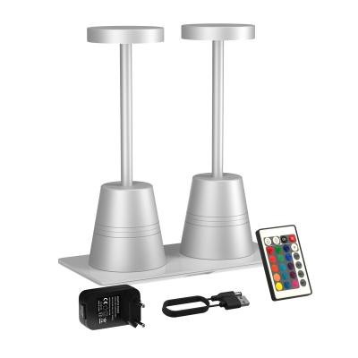 China Modern Wireless Table Light Rechargeable LED Desk Lamp Set with Remote Controller and Inductive Charging Base 2 Packs for sale