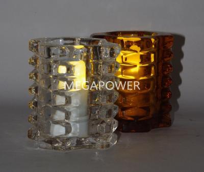 China HOT Sale Home Place Decoration Ribbed Glass Candle Holder for sale