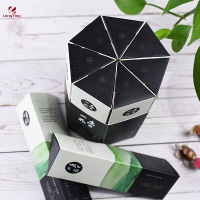 China Triangle Paper Card Box Handmade Custom Foldable Bee /lash /Honey Fragrance Tool/Tweezers Packaging Box Hexagon Box With Envelop for sale