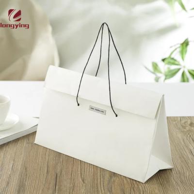 China Recyclable Custom Luxury Fashion Shape Bag White Special Paper With Logo For Pure Cotton Hemp Rope Handles Garment Garment Paper Bag for sale