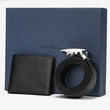 China Recyclable custom logo luxury matte black paper boxes with long style for men's belts wallet genuine leather luxury packaging box for sale