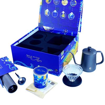 China Creative Luxury Custom Recyclable Flip Display Cardboard Box With Cup Coffee Pot Cold Brew Coffee Makers Coffee Bean Grinders Filter Paper for sale