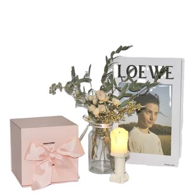 China Handmade Custom Scented Cardboard Candle Paperboards Folding Scented Paper Box With Ribbon For Perfume /essential Oil Packaging for sale