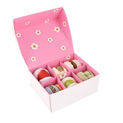 China Disposable Cookie Cake Pastry Pie Macaron Box With Logo Custom Retail Food Grade Take Out Clear Paper Cardboard for sale