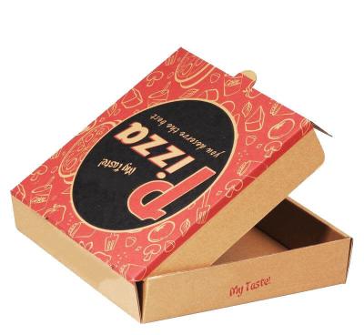 China 7 9 12 Inch Recyclable Pizza Paper Box With Logo Corrugated Kraft Paper Deli Food Packaging Custom Design Pizza Box for sale