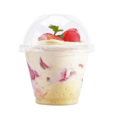 China Single Wall Disposable Plastic Pet Cake Cup Dessert Pudding Cup Snow Cone Ice Cream Container Mini Desert Cup With Lids for sale