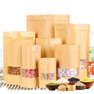 China High Quality Handmade Food Packaging Stand Up Zip Lock Kraft Paper Tea Bag for sale