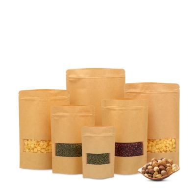 China Recycled Materials Food Paper Bags No Logo Frozen Food Bag Kraft Paper Packaging Bag for sale