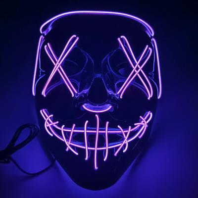 China 3 Function Halloween Decoration Light Up DJ Party EL Wire Neon Glowing LED Party Mask for sale