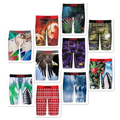 China 2022 Antibacterial Trunks Printed Men's Quick Dry Breathable Long Waist Lingerie Legging Sport Plus Custom Boxer Wholesale Briefs Men Underwear for sale